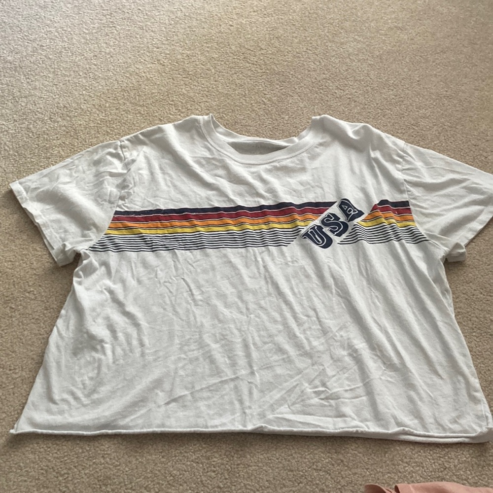 white crop top with design